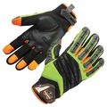 Ergodyne 924 XL Lime Hybrid Dorsal Impact-Reducing Gloves 17685